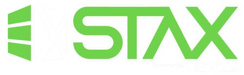 STAX Logo - transparent with powered by